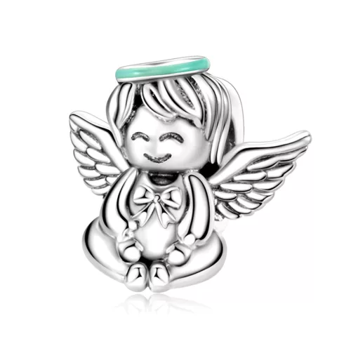 Ezüstözött angyalka charm
