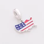 Ezüstözött Amerika térkép medál