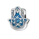 Ezüstözött Hamsa kéz medál