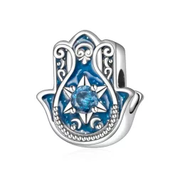 Ezüstözött Hamsa kéz medál