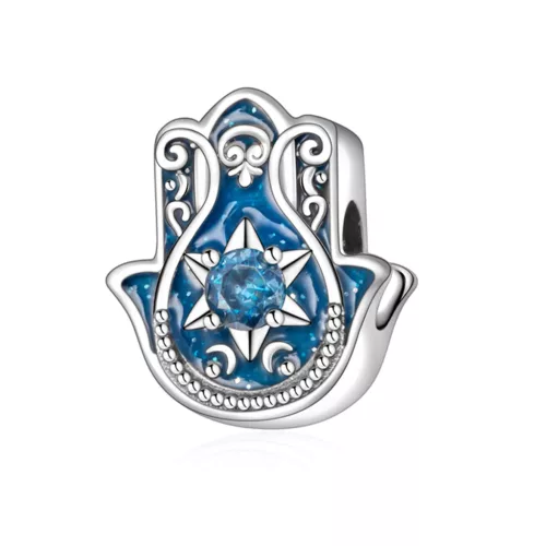 Ezüstözött Hamsa kéz medál