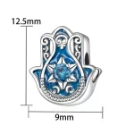 Ezüstözött Hamsa kéz medál