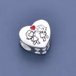 Ezüstözött Sister Forever szív charm