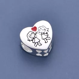 Ezüstözött Sister Forever szív charm