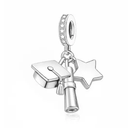 Ezüstözött ballagási charm