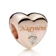 Nagynéni Rozéarany Szív Charm