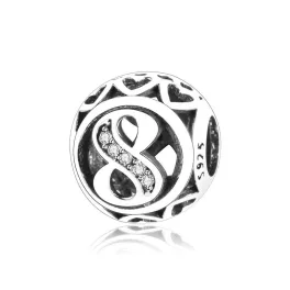 8-as szám ezüst gömb charm