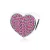 Rózsaszín köves ezüst szív charm