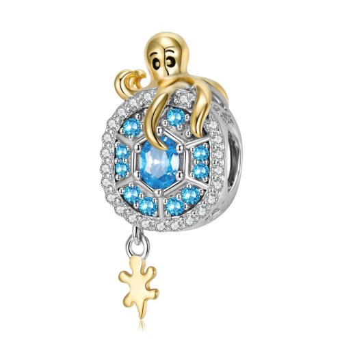 Polipos ezüst charm