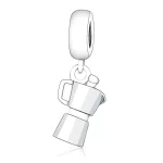 Kotyogós kávéfőző ezüst függő charm
