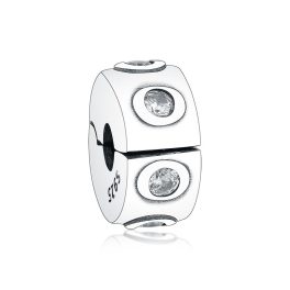Kapcsos köves spacer ezüst charm