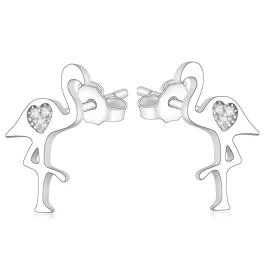 Flamingós ezüst fülbevaló