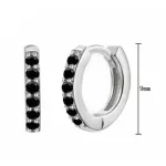 Fekete színű apró köves ezüst fülbevaló