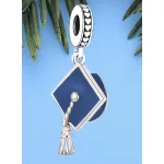 Színes talársapka ezüst függő charm