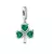 Zöld lóhere ezüst függő charm