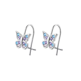 Kék köves pillangó ezüst fülbevaló