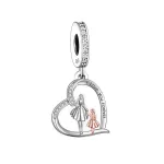 Örökké szeretlek anya lánya ezüst függő charm