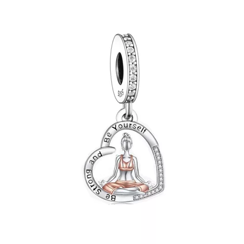 Legyél erős ezüst függő charm