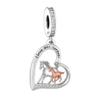 Kiscsikómmal lovas ezüst függő charm