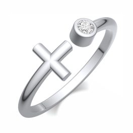 Kereszt és fény méret nélküli ezüst gyűrű