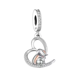 Édes kis elefánt ezüst függő charm