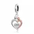 Ezüst és rose gold Love összefonódás ezüst függő charm