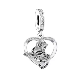 Tigris ezüst függő charm