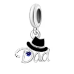 Le a kalappal Apa ezüst függő charm