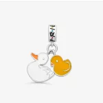 Jóbarátok Kacsa és Csibe Ezüst függő Charm
