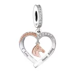 Szeretek lovagolni ezüst függő charm