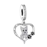 Westie Kutya ezüst függő charm