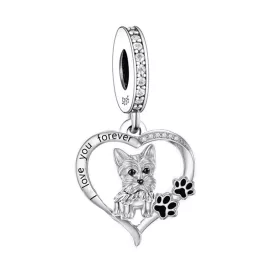 Westie Kutya ezüst függő charm