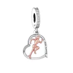 Szeretek futni ezüst függő charm