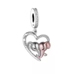 Elefánt szerelem ezüst függő charm