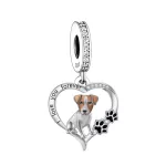 Jack Russell Terrier kutyus ezüst függő charm