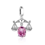 Mérleg ezüst köves függő charm