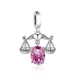 Mérleg ezüst köves függő charm