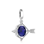 Nyilas ezüst köves függő charm