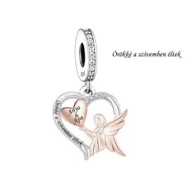 Örökké a Szívemben Ezüst Angyal Charm