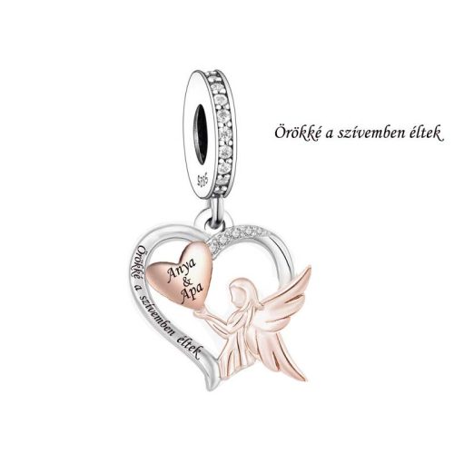 Örökké a Szívemben vagy Mama Ezüst Angyal Charm