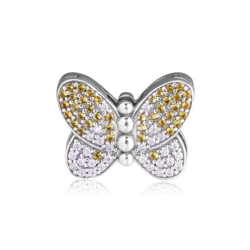 Színes pillangó ezüst charm Reflexions karkötőkhöz