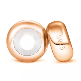   Elegáns ezüst Spacer Szilikonos Stopper charm 2 db-os rosegold