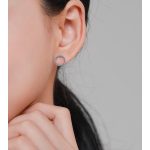 Türkizkék köves kör alakú ezüst fülbevaló