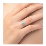 Nazar szimbólumos ezüst ékszer szett nyaklánc gyűrű fülbevaló