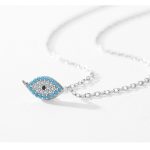 Nazar szimbólumos ezüst ékszer szett nyaklánc gyűrű fülbevaló