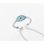 Nazar szimbólumos ezüst ékszer szett nyaklánc gyűrű fülbevaló