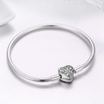 Ezüst karkötő szív formájú zárral 17 cm hosszú