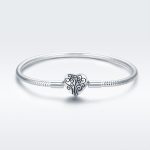 Ezüst karkötő szív formájú zárral 19 cm hosszú