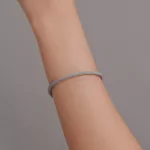 Szürke zsinór karkötő ezüst zárral állítható mérettel 16 + 4,5 cm