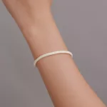 Fehér zsinór karkötő ezüst zárral állítható mérettel 16 + 4,5 cm